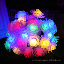 Solar Rose Christmas Lights Waterproof Multicolor Decorative Holiday String Light